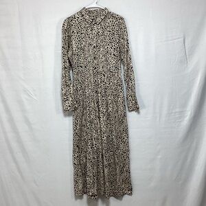 Second Female large Printed button up Long Sleeve Dress